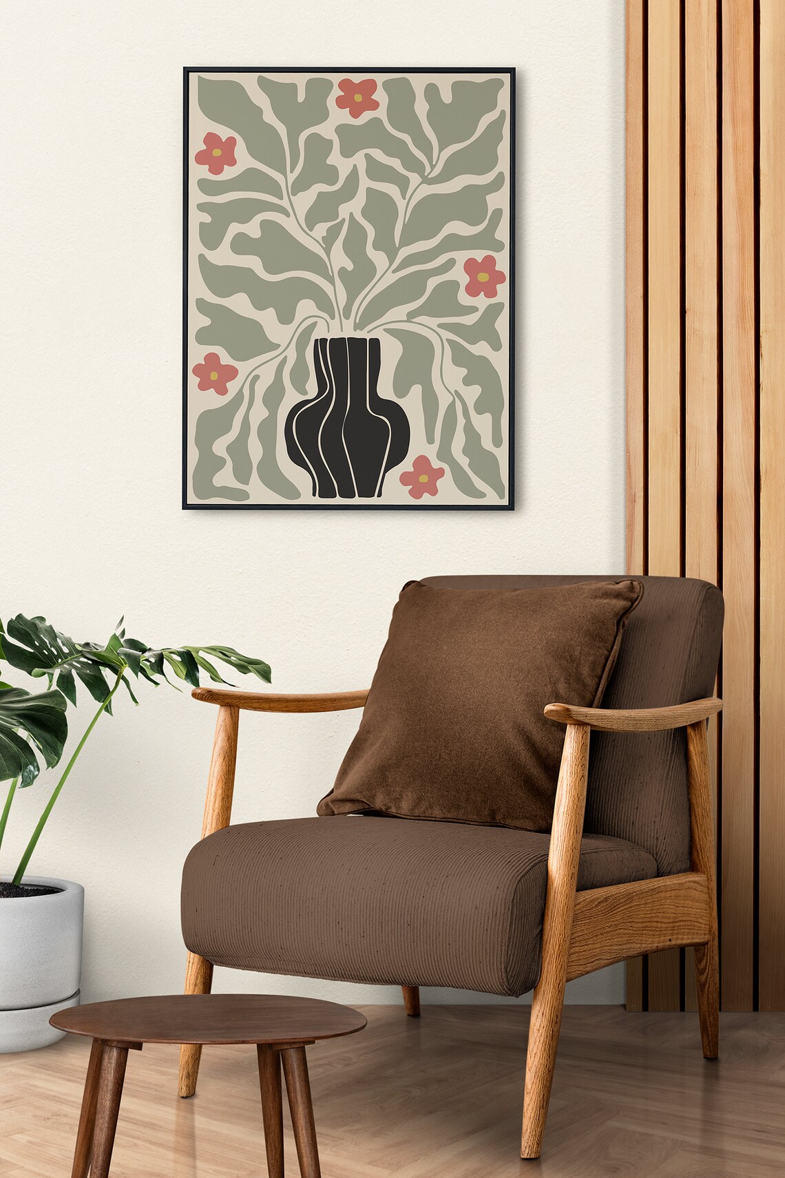 Botanical Floral Illustration, Minimalist Boho Decor - Image 3