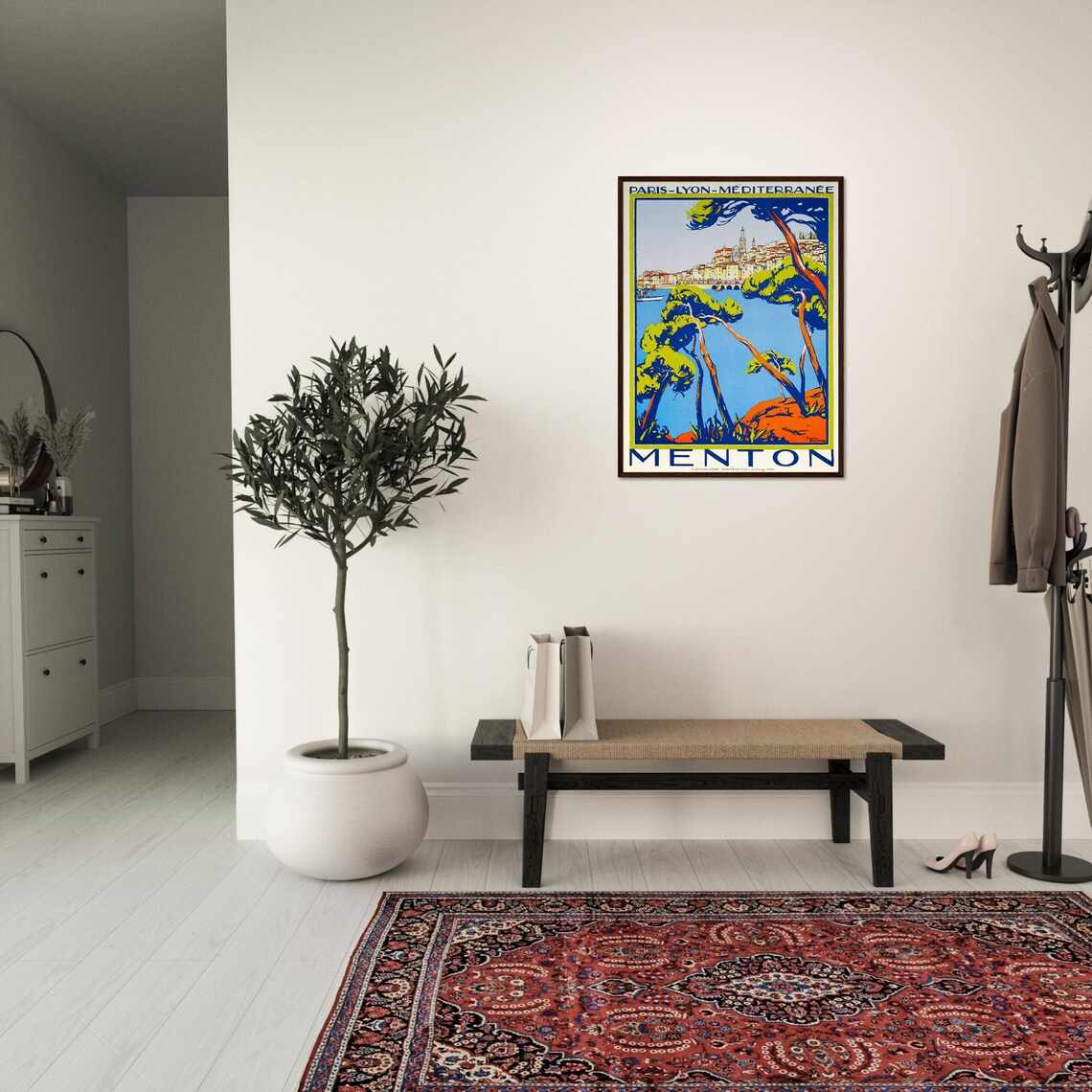 Menton Retro Travel Poster, Vintage Coastal Decor - Image 3