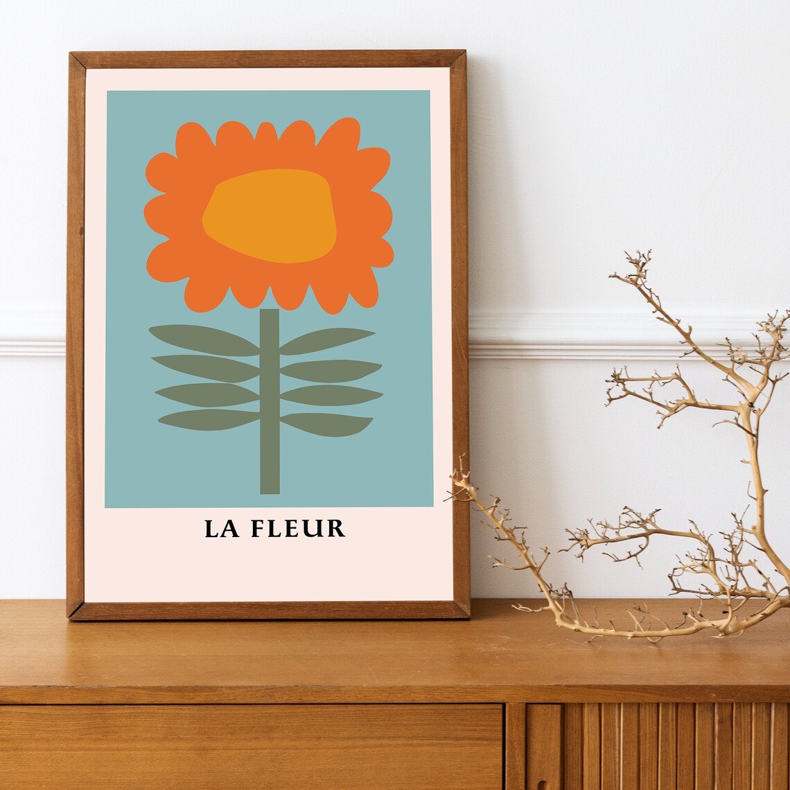 Abstract Botanical Sunflower Art, Botanical Boho - Image 3
