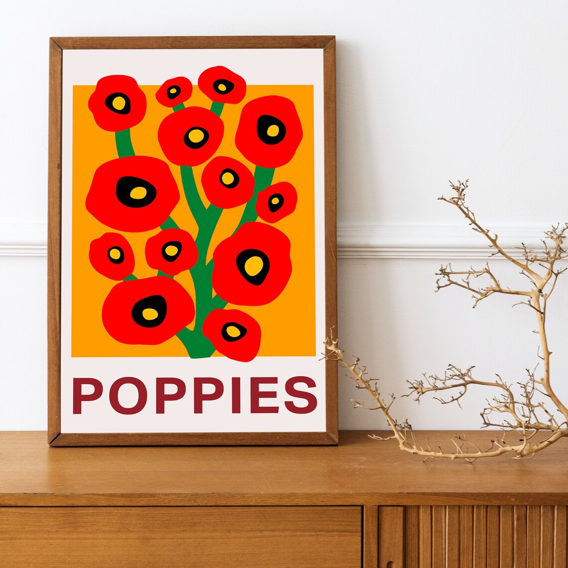 Poppies Flowers Art Print, Boho Floral Typography - Image 4