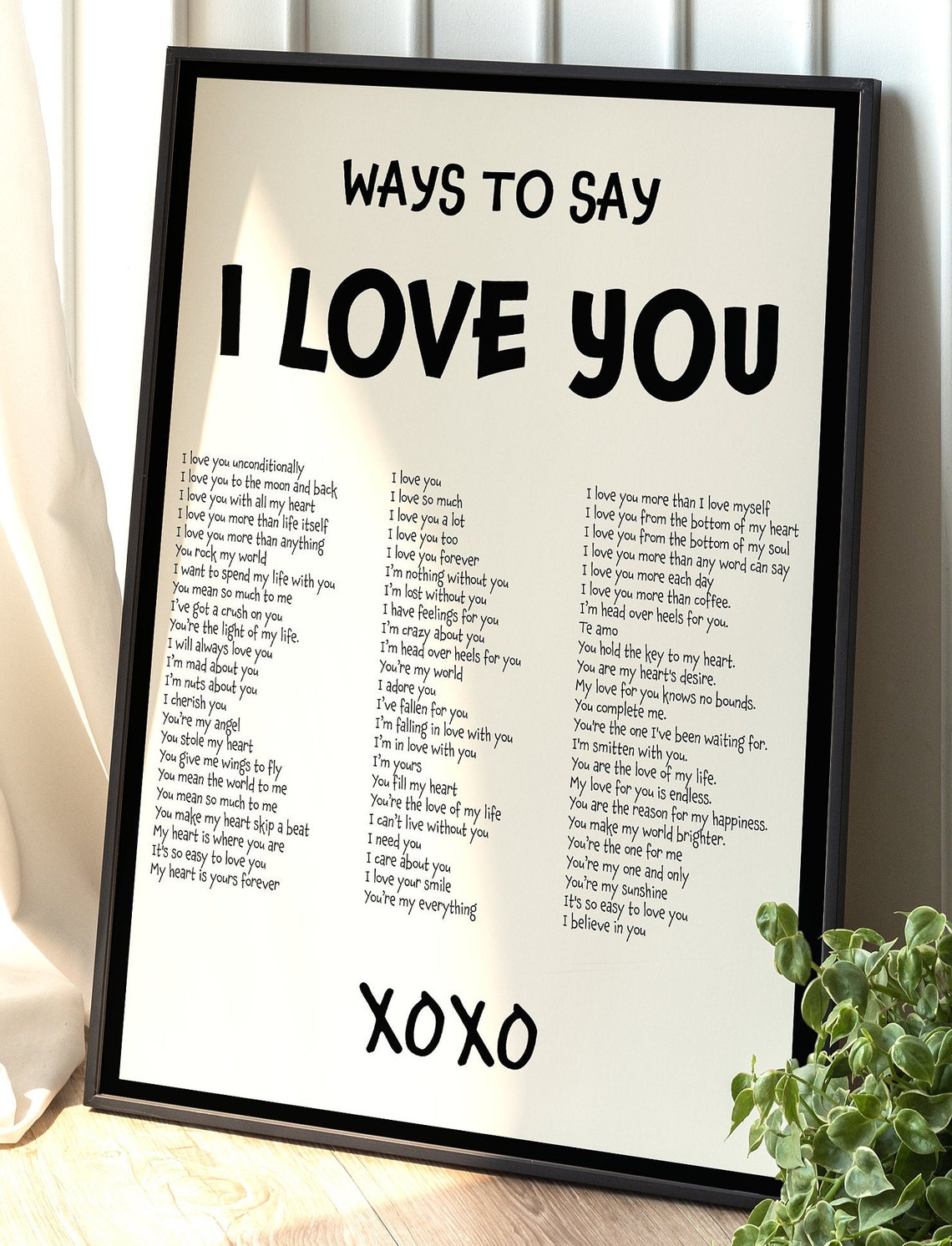 I Love You Typography, Retro Boho Decor - Image 2