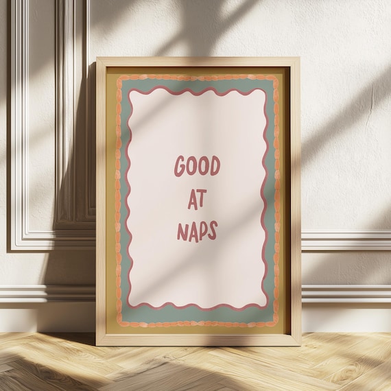 Good At Naps Quote Print Cozy Nursery Wall Art Baby Room Decor Sleepy Time Minimalist
