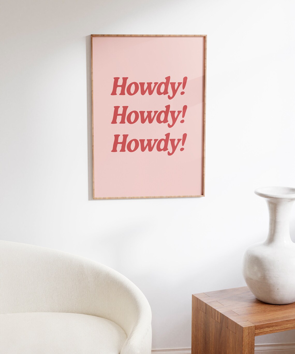 Howdy Western Wild Retro Typography Pink Cowboy Quote Poster - Image 6