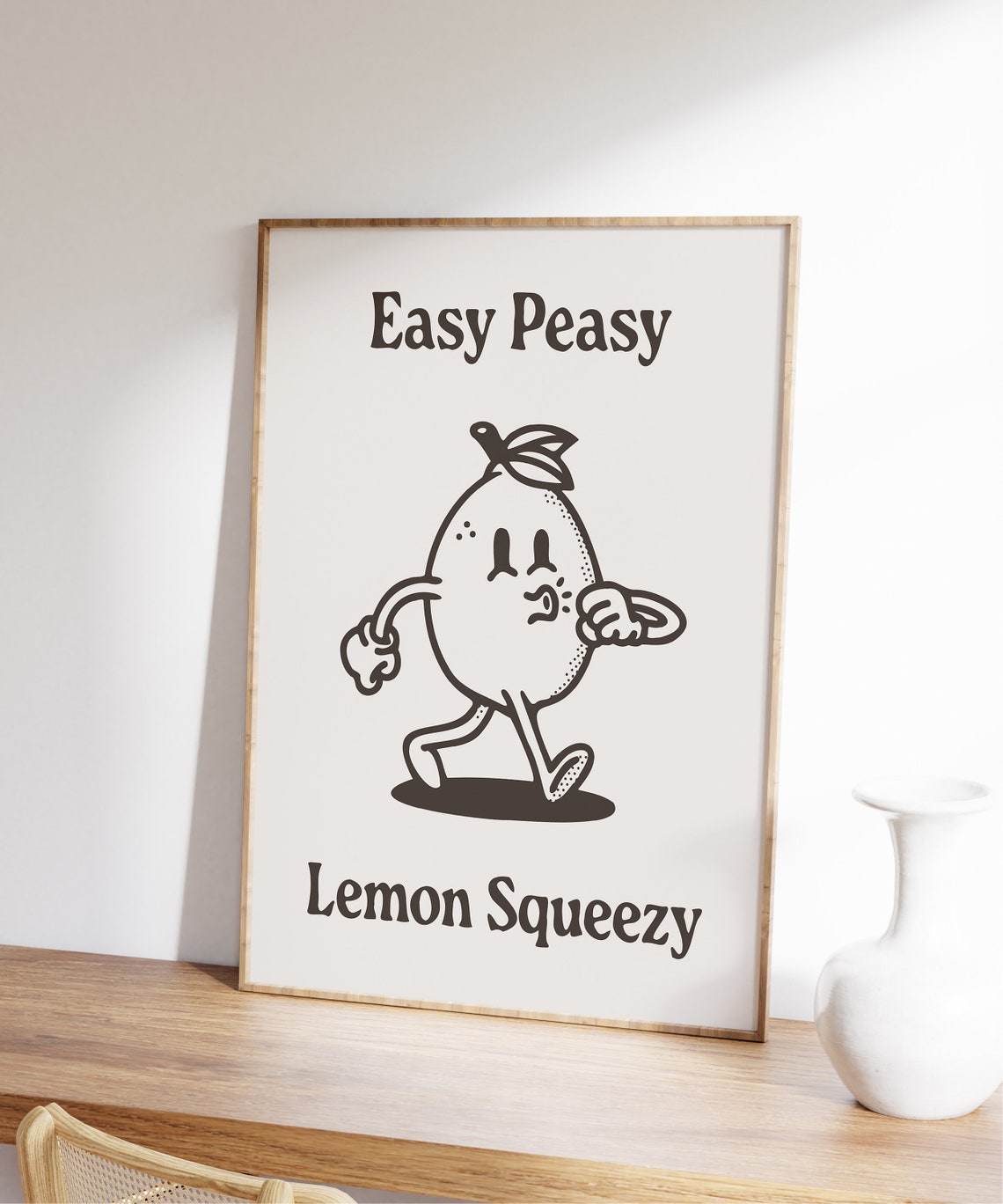 Easy Peasy Lemon Squeezy Retro Cartoon Character Quote Poster - Image 4