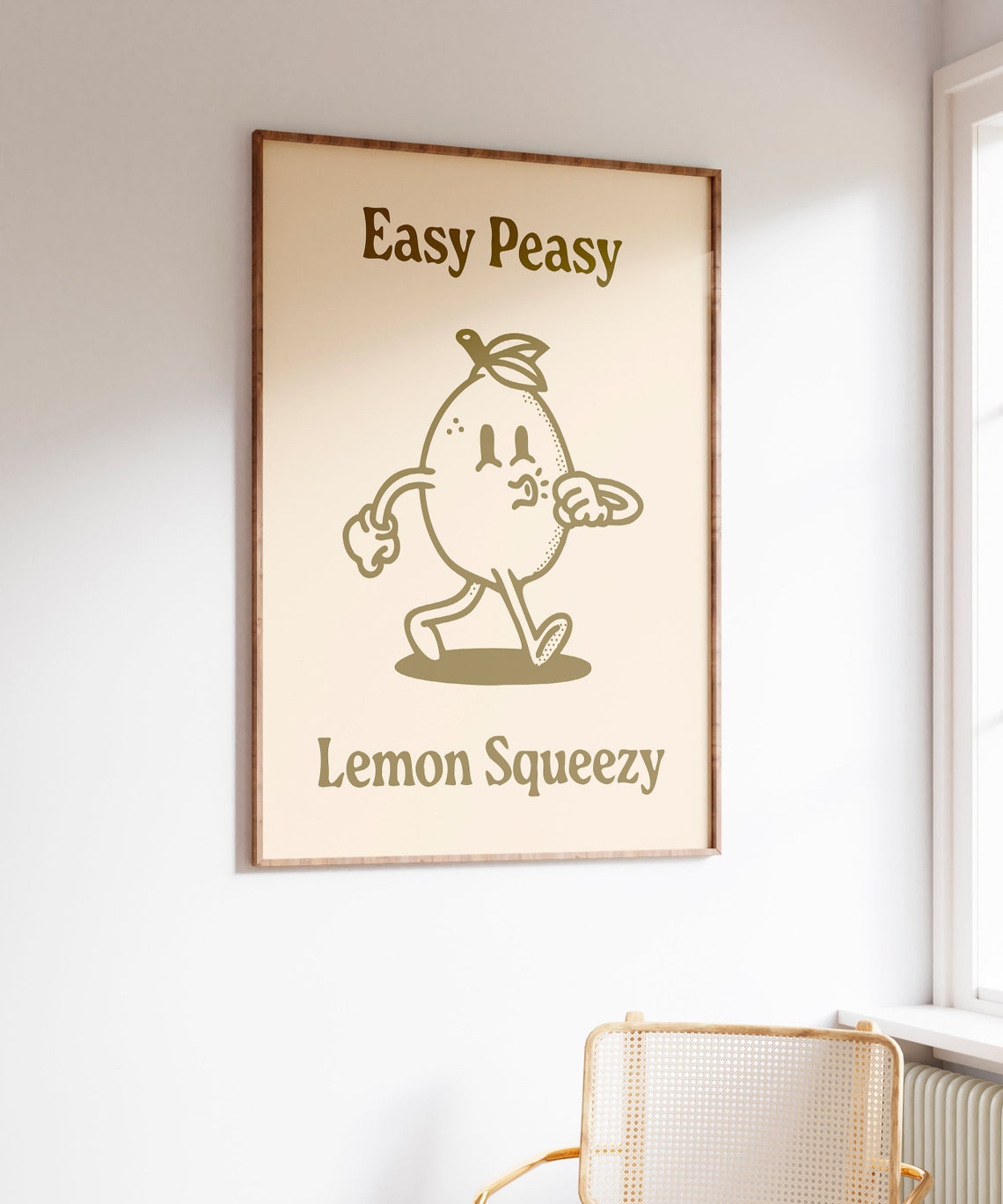 Easy Peasy Lemon Squeezy Olive Retro Lemon Character Art Print - Image 4