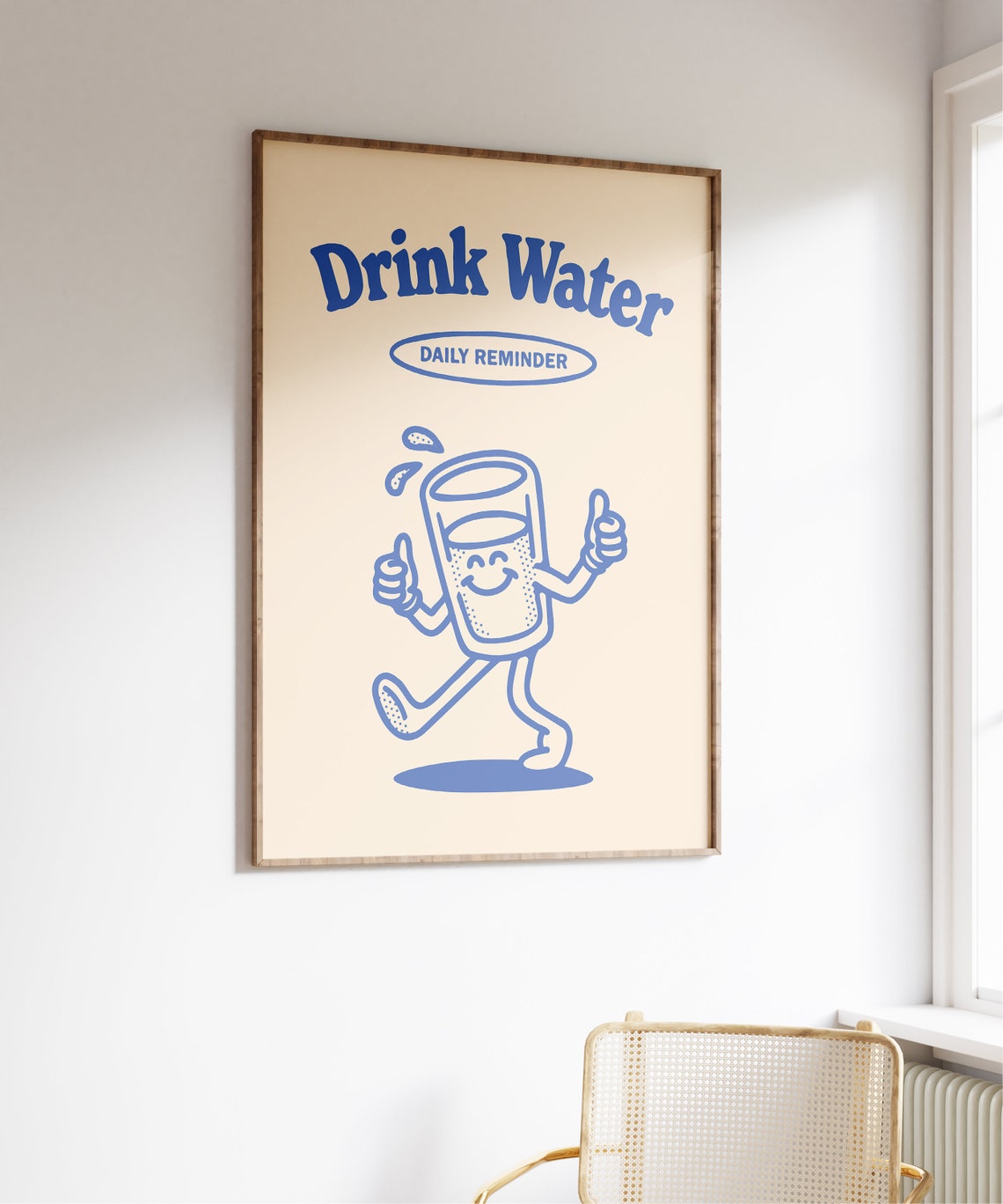 Drink Water Retro Typography Art Print - Image 6