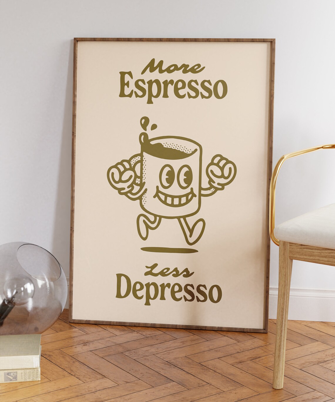 More Espresso Less Depresso Retro Coffee Poster - Image 5