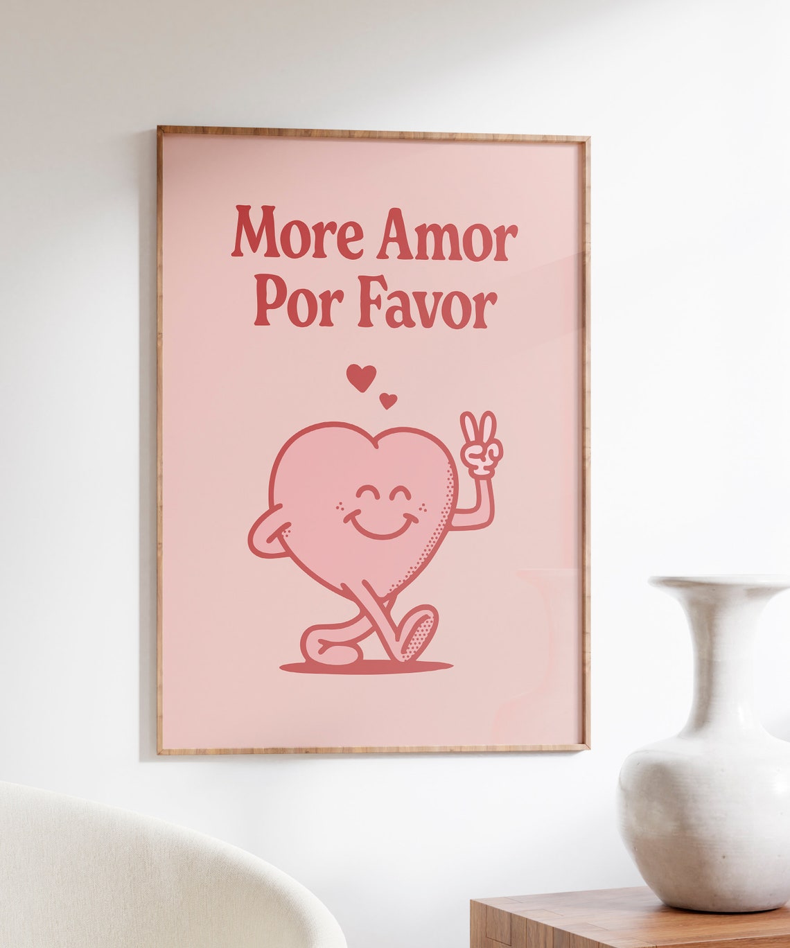 More Amor Por Favor Love Art Print Retro Wall Art Heart Poster Love Quote Aesthetic Living Room Art Love Wall Deco Wall Print - Image 6