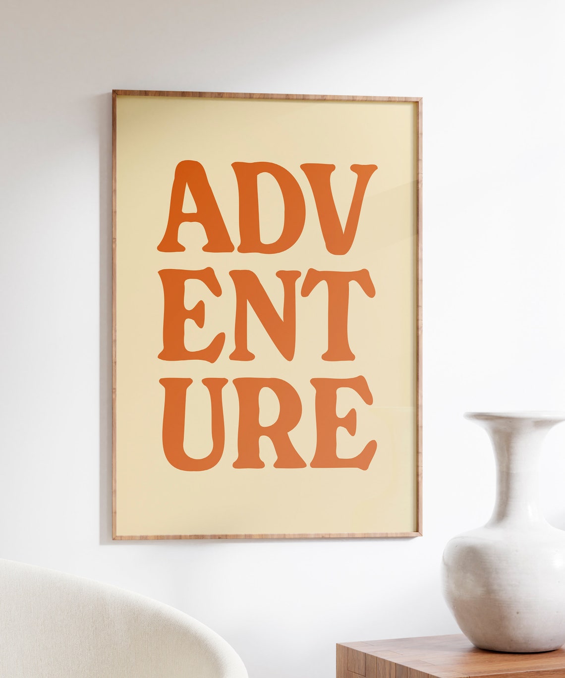 Adventure Bold Retro Typography Cream and Orange Quote Poster - Image 4