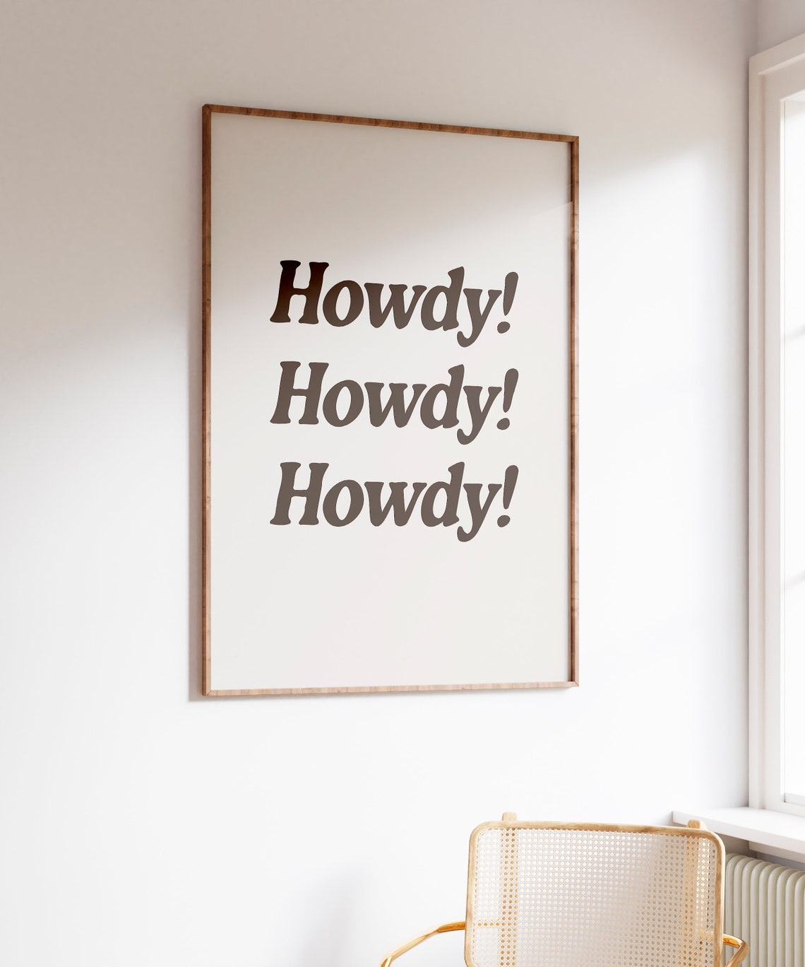 Howdy Howdy Howdy Brown Minimalist Typography Western Quote Poster - Image 4