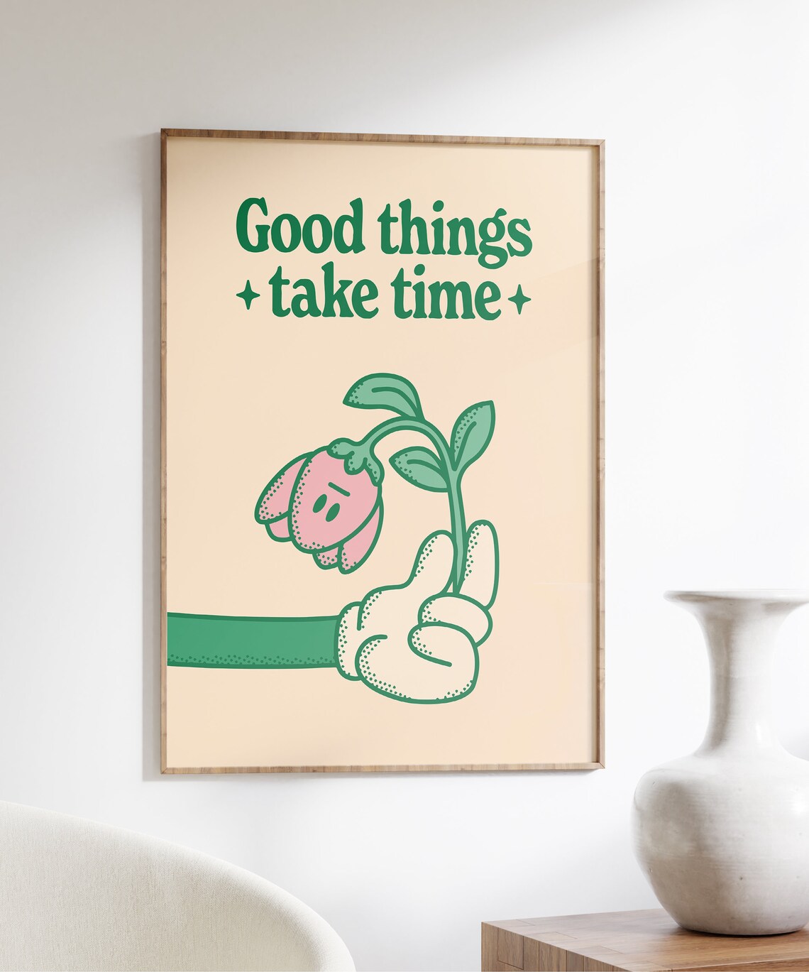 Vintage Flower Print, Retro Floral Wall Art - Image 3