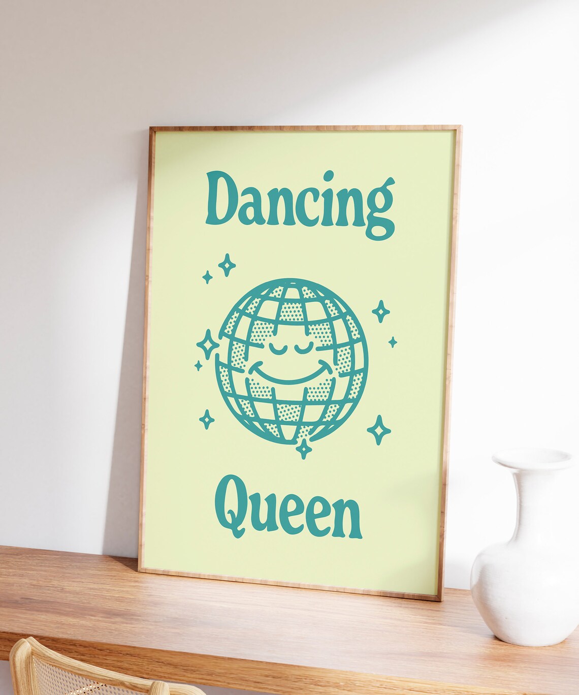 Dancing Queen Teal Disco Ball Retro Groovy Music Party Poster - Image 6