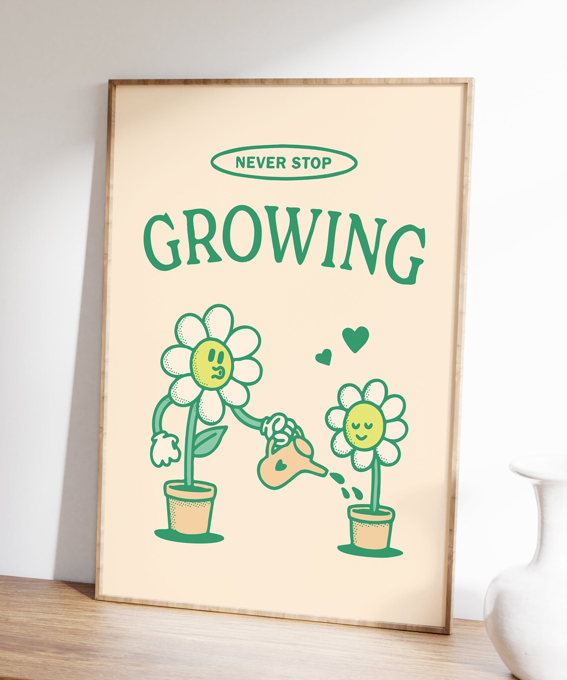 Never Stop Growing Retro Motivational Quote Print - Image 3