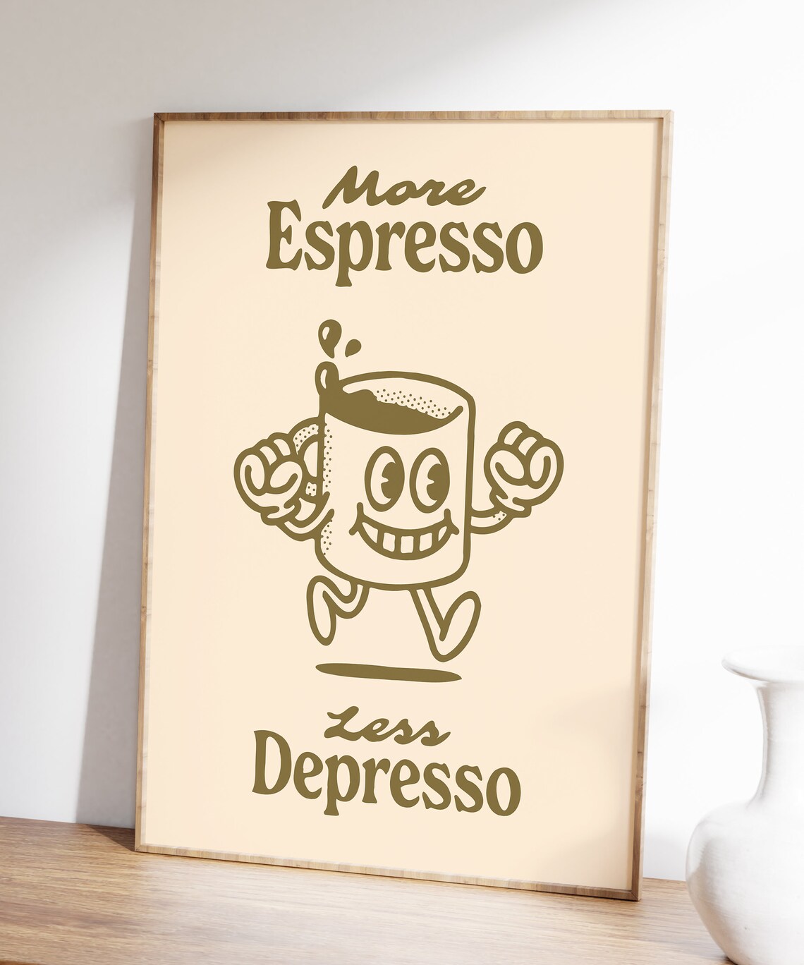 More Espresso Less Depresso Retro Coffee Poster - Image 3