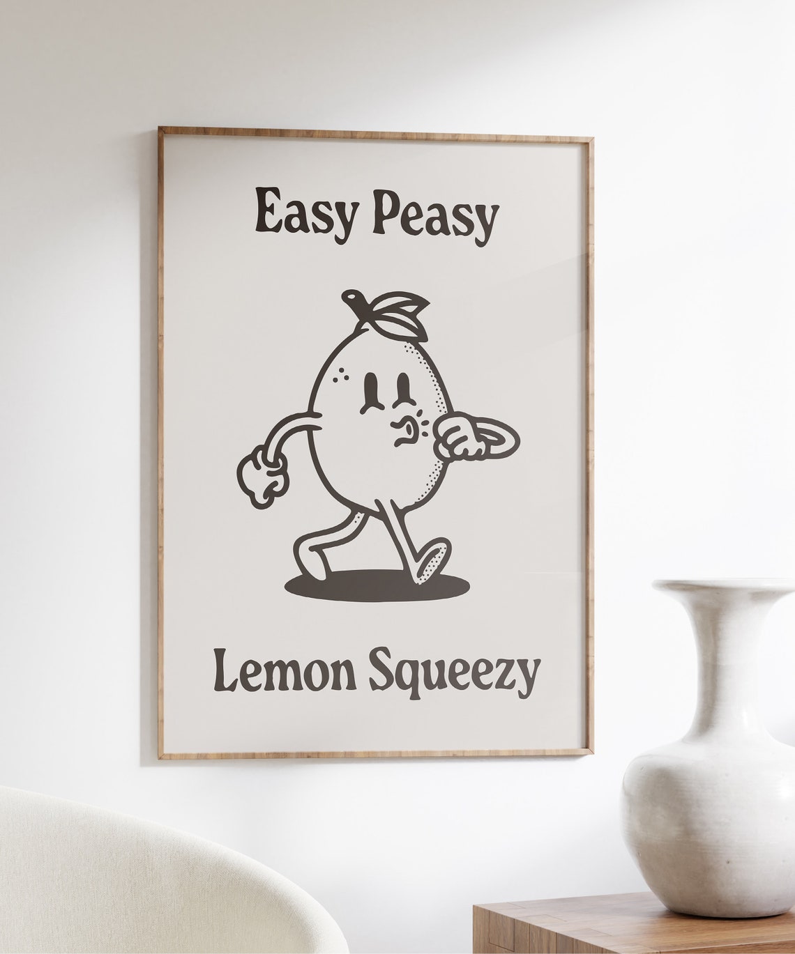 Easy Peasy Lemon Squeezy Retro Cartoon Character Quote Poster - Image 3