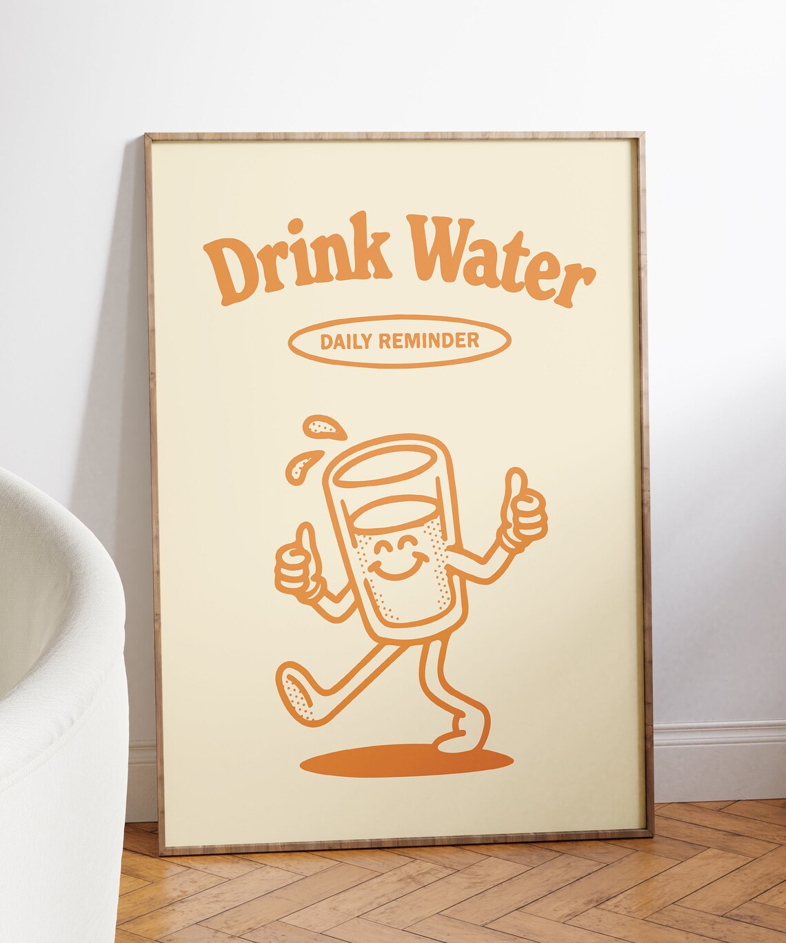 Drink Water Reminder Retro Hydration Poster Print - Image 5