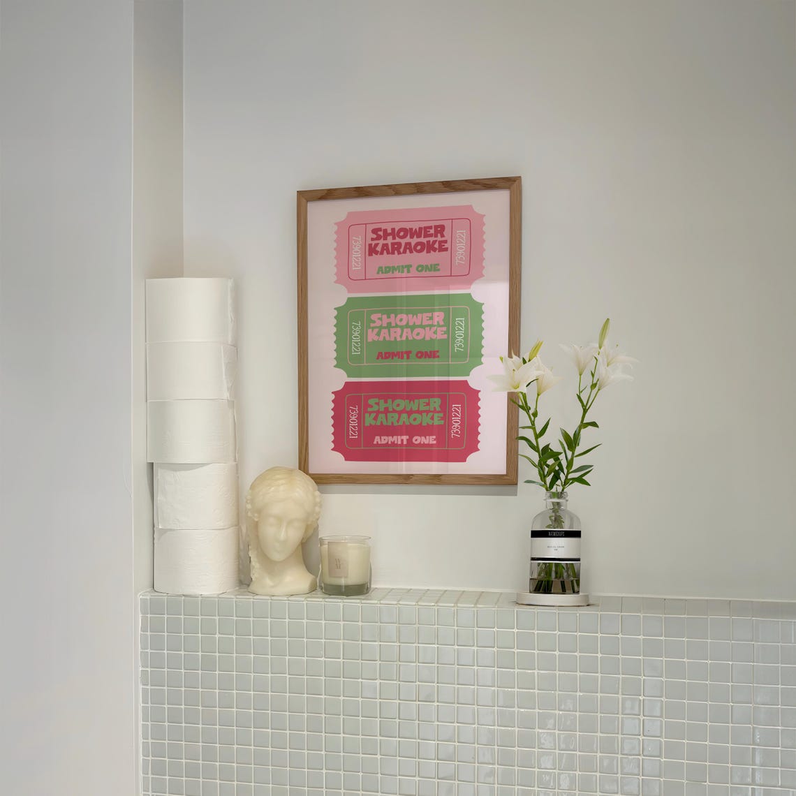 Shower Karaoke Ticket Print, Funny Bathroom Retro Poster - Image 2