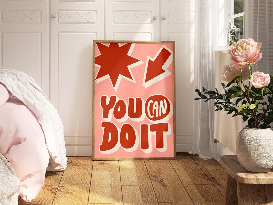 You Can Do It Retro Typography Art Print - Image 4