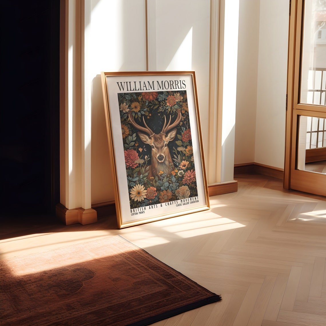 William Morris Floral Stag Woodland Garden Exhibition Art Poster - Image 2