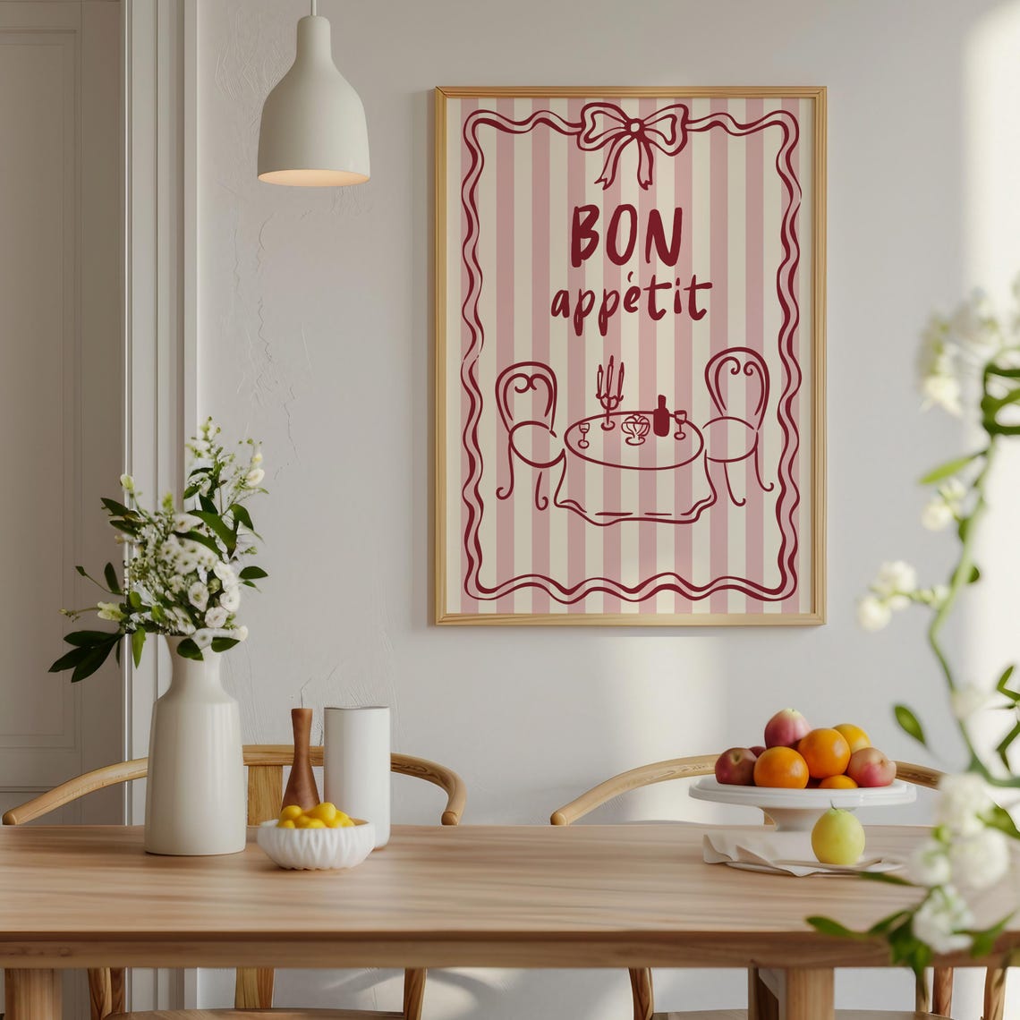 Bon Appetit French Bistro Foodie Illustration Art Print - Image 2