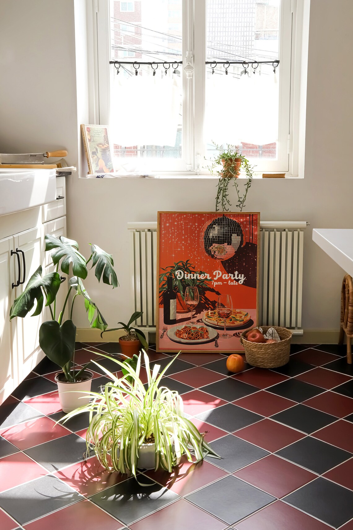 Dinner Party 7pm Till Late Retro Disco Ball Poster - Image 3