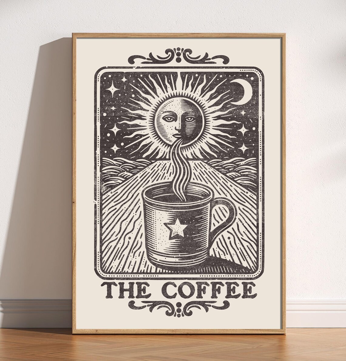 Coffee Tarot Card Print, Mystical Kitchen Decor