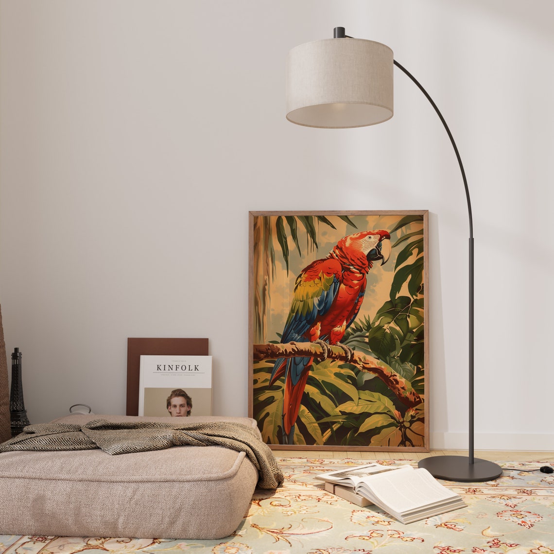 Scarlet Macaw Tropical Jungle Parrot Vintage Illustration Poster - Image 3