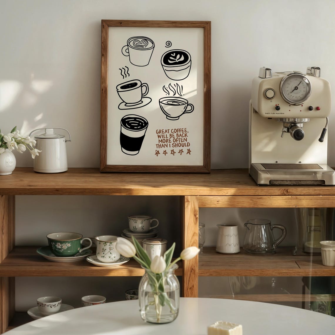 Five Star Coffee Review Great Coffee Will Be Back Kitchen Poster - Image 2