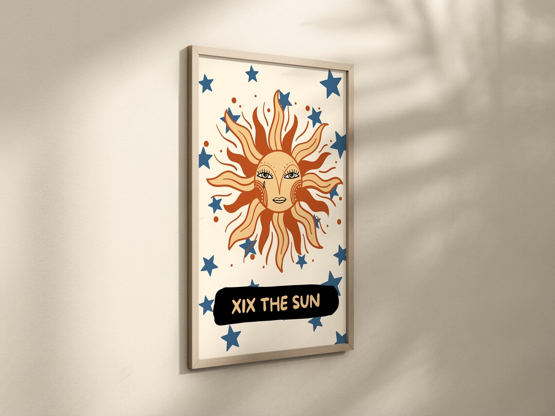 XIX The Sun Tarot Card, Boho Celestial Art Print - Image 2