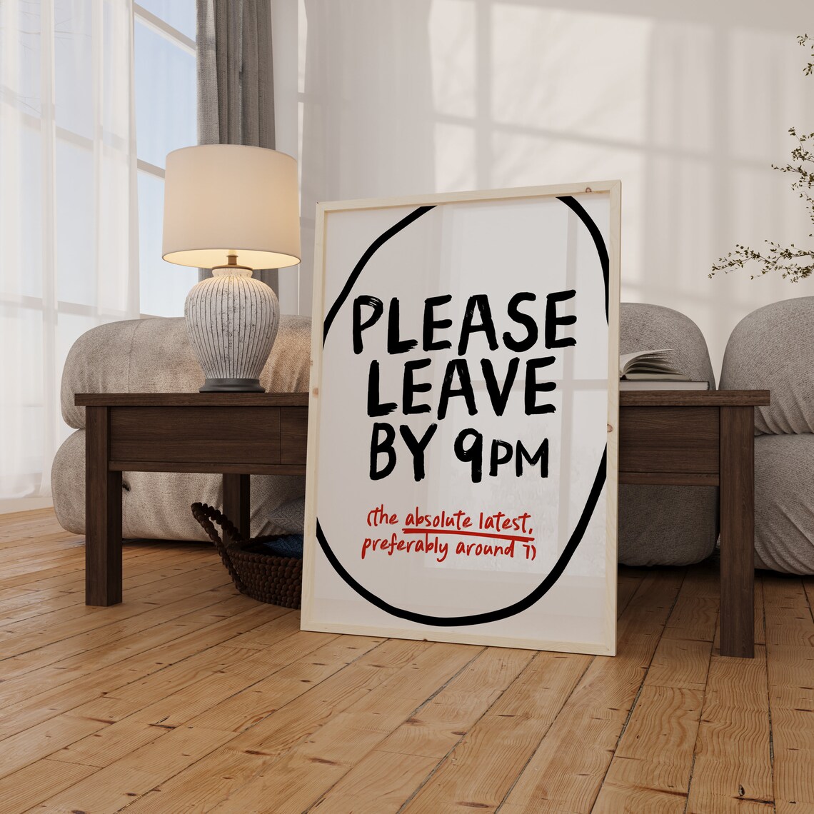 Please Leave By 9pm Retro Humor Poster Print - Image 2