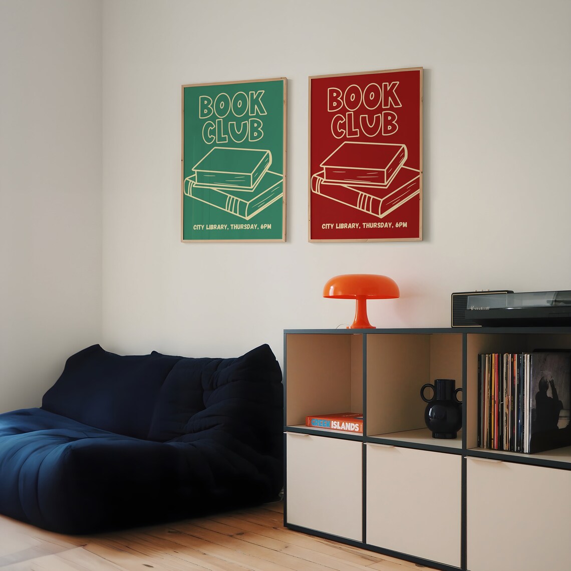 Book Club Retro Poster, 70s Office Reading Art - Image 3