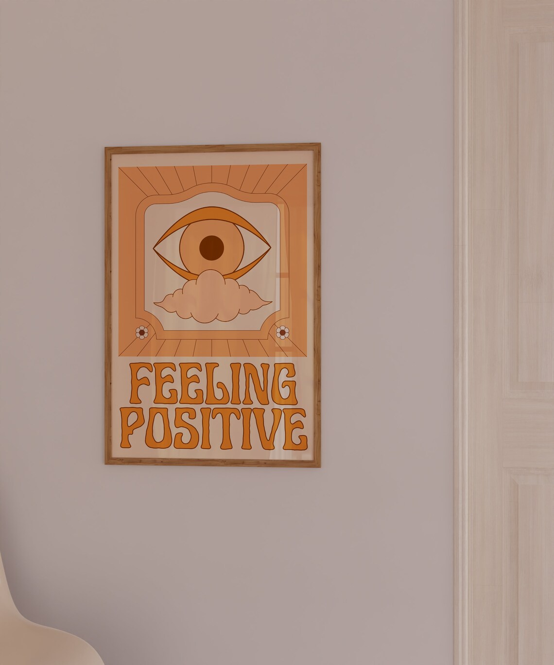 Feeling Positive Retro Bohemian Mystical Eye Art Print - Image 2