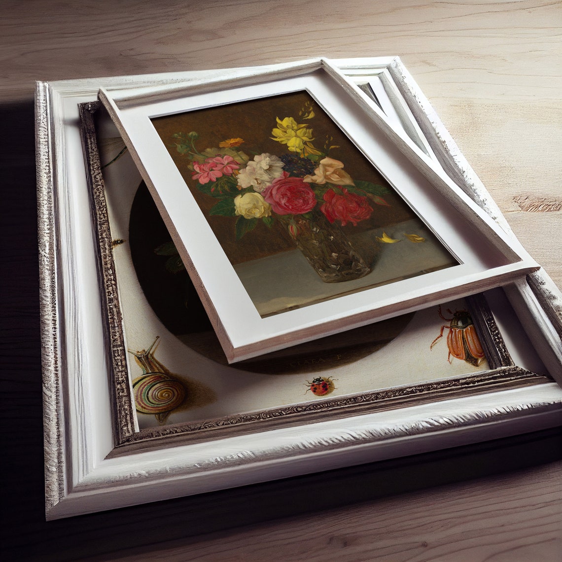 Vintage Flower Painting Print Flowers In A Glass Cut Vase Met Museum Oil On Floral Botanical Bouquet Vintage Poster Wall Art - Image 3