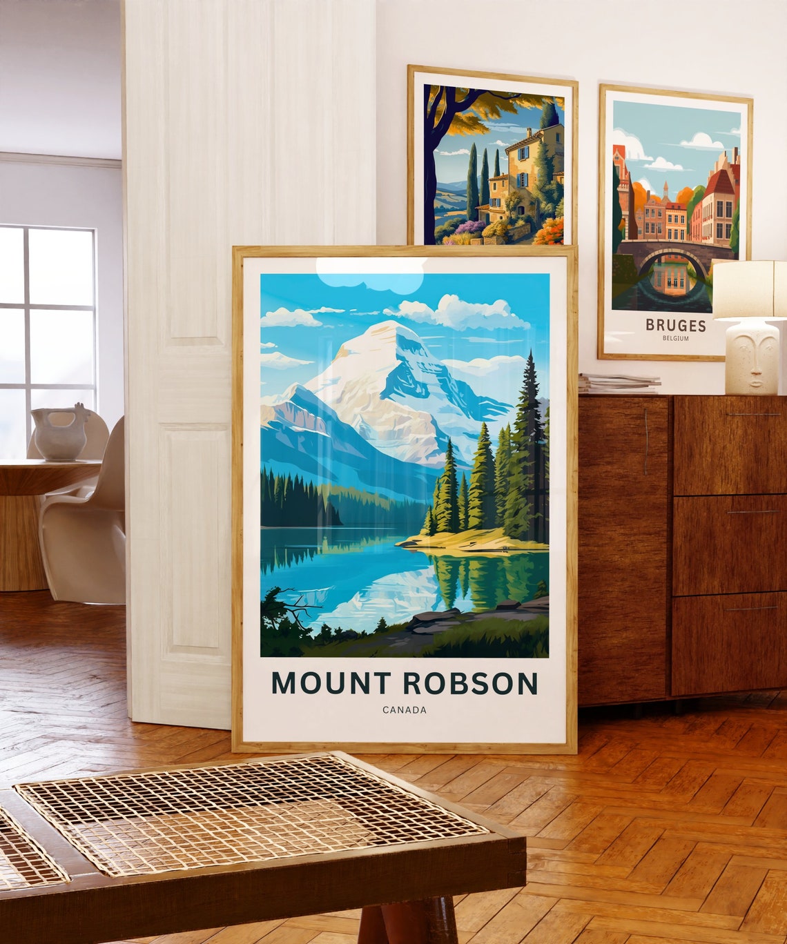 Mount Robson Canada Snowy Peak Lake Pines Personalized Poster - Image 5
