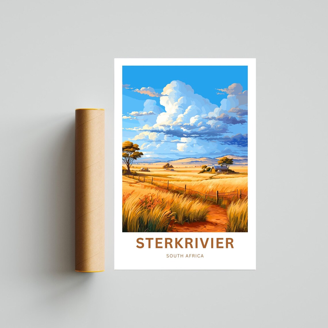 Sterkrivier South Africa Golden Wheat Fields Big Sky Farmland Poster - Image 4