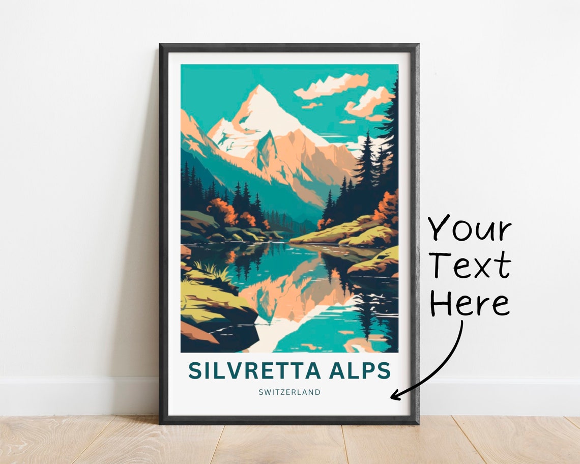 Personalized Silvretta Alps Switzerland Alpine Mountain Lake Poster