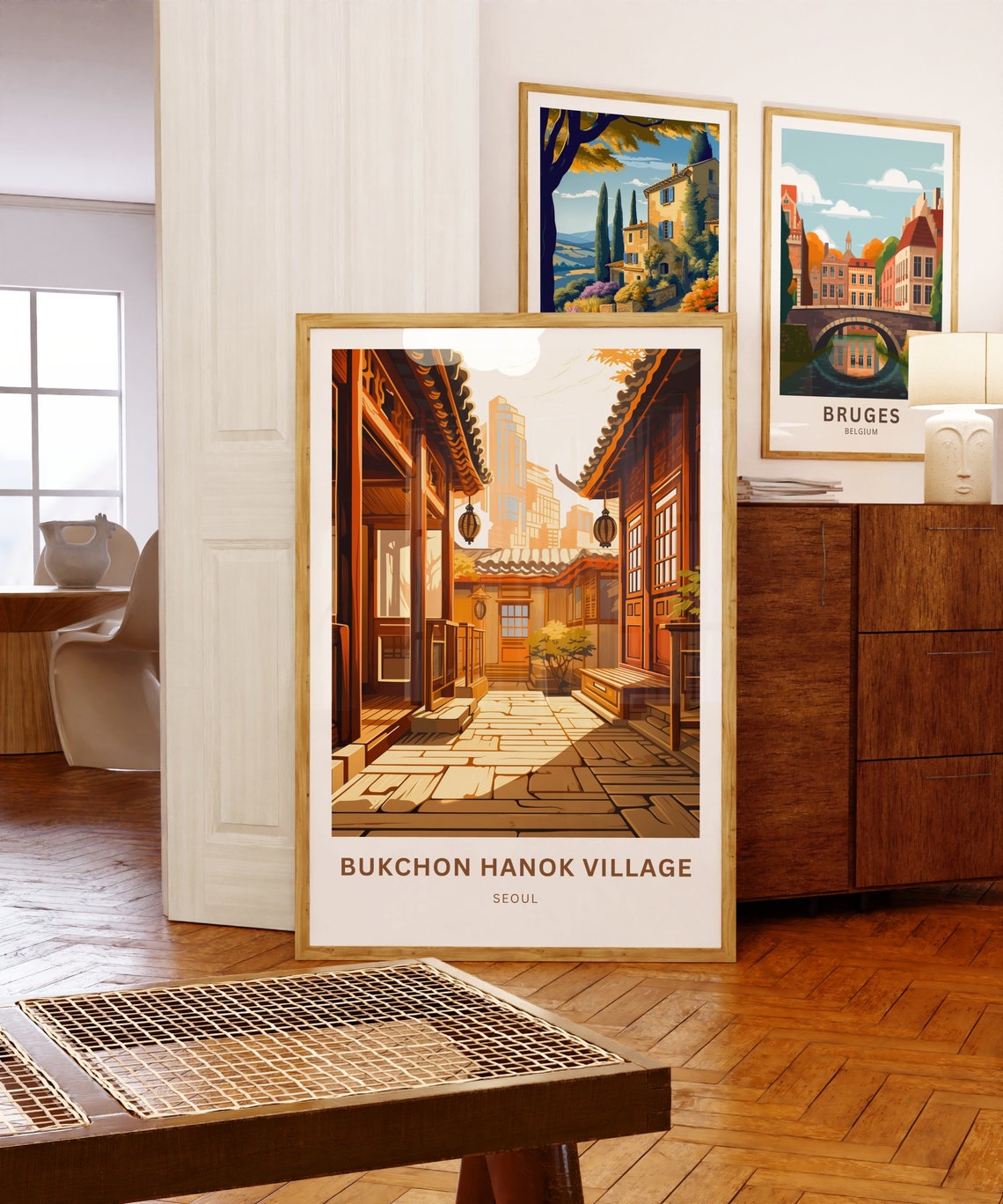 Personalized Bukchon Hanok Village Seoul Custom Text Travel Poster - Image 5
