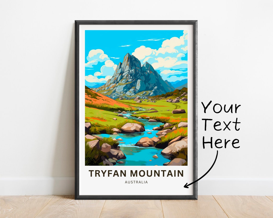 Tryfan Mountain Australia Rugged Peak Personalized Travel Poster