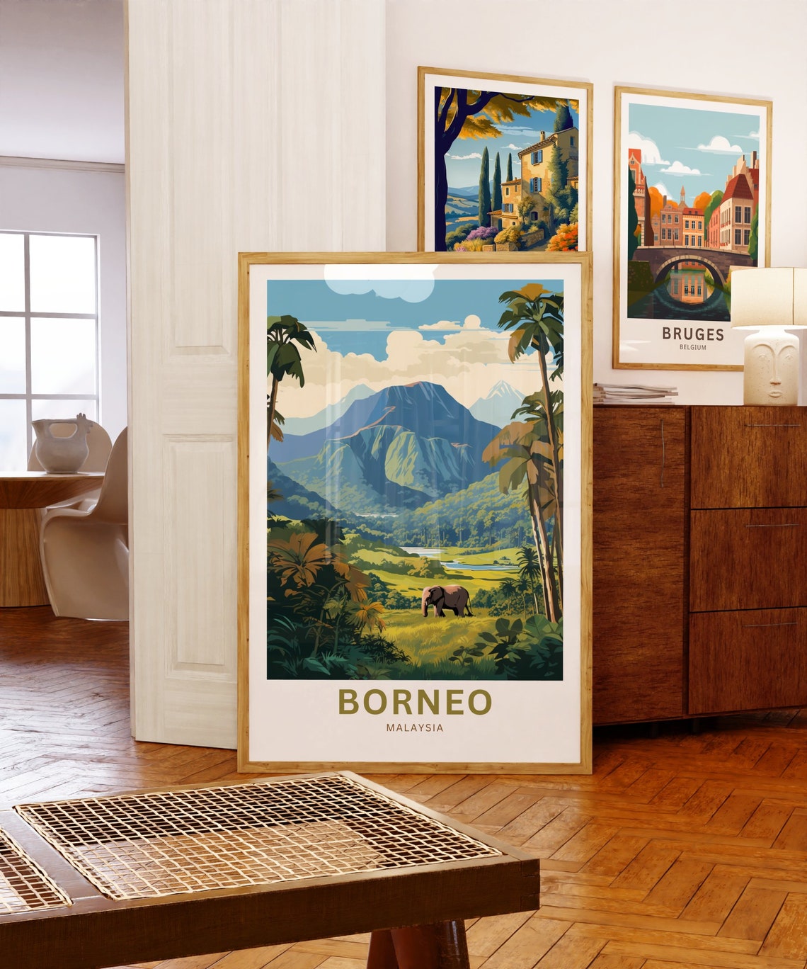 Personalized Borneo Malaysia Rainforest Elephant Mountain Poster - Image 5