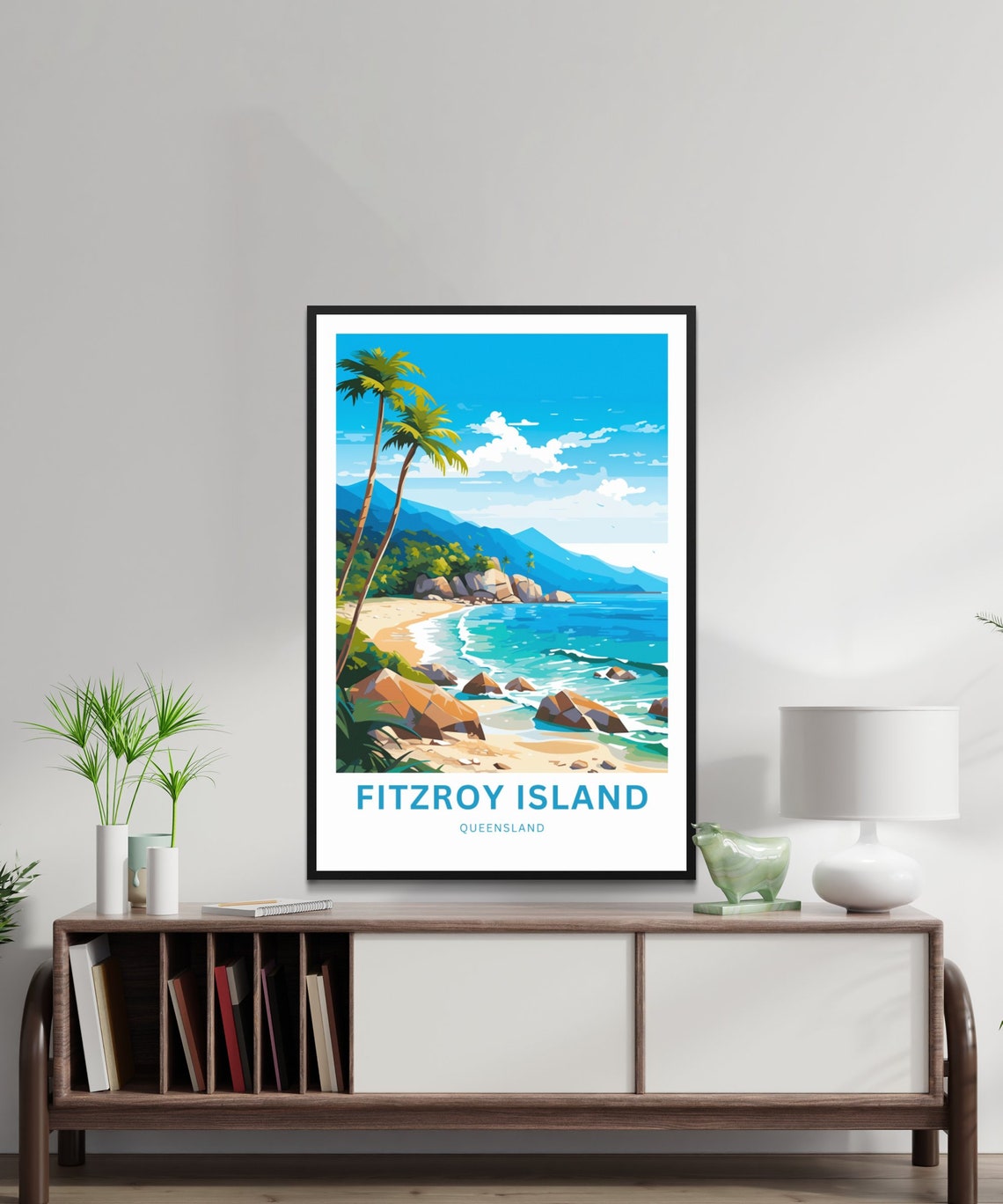 Fitzroy Island Queensland Palm Beach Custom Text Personalized Poster - Image 2
