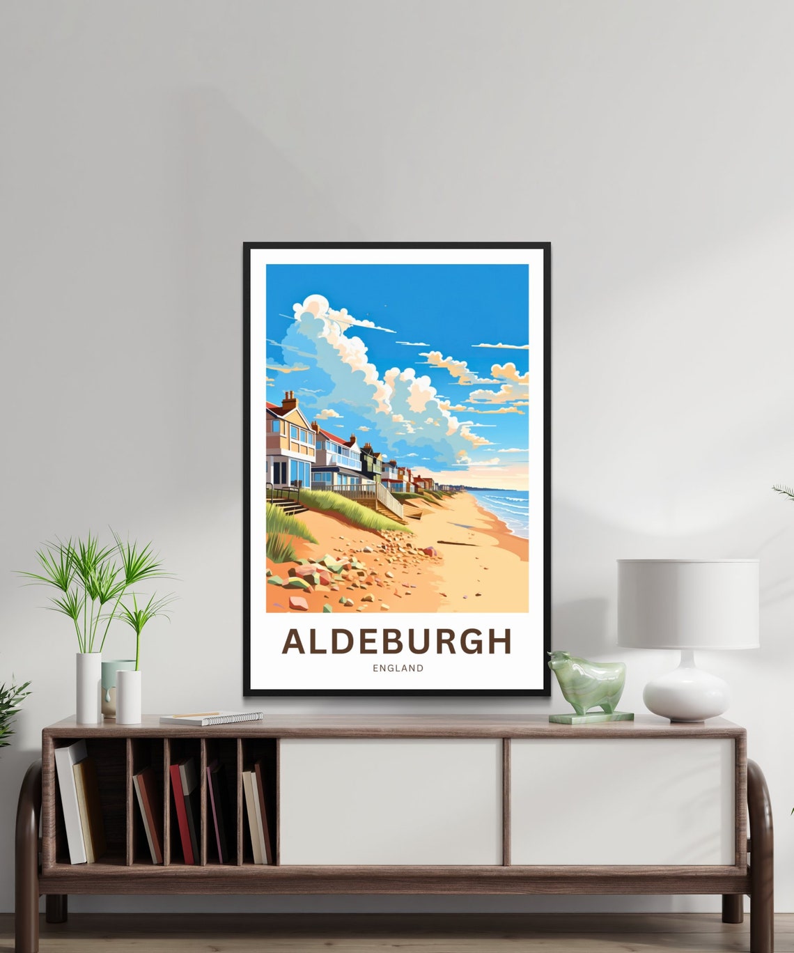 Aldeburgh England Sandy Beach Dunes Personalized Travel Poster - Image 3