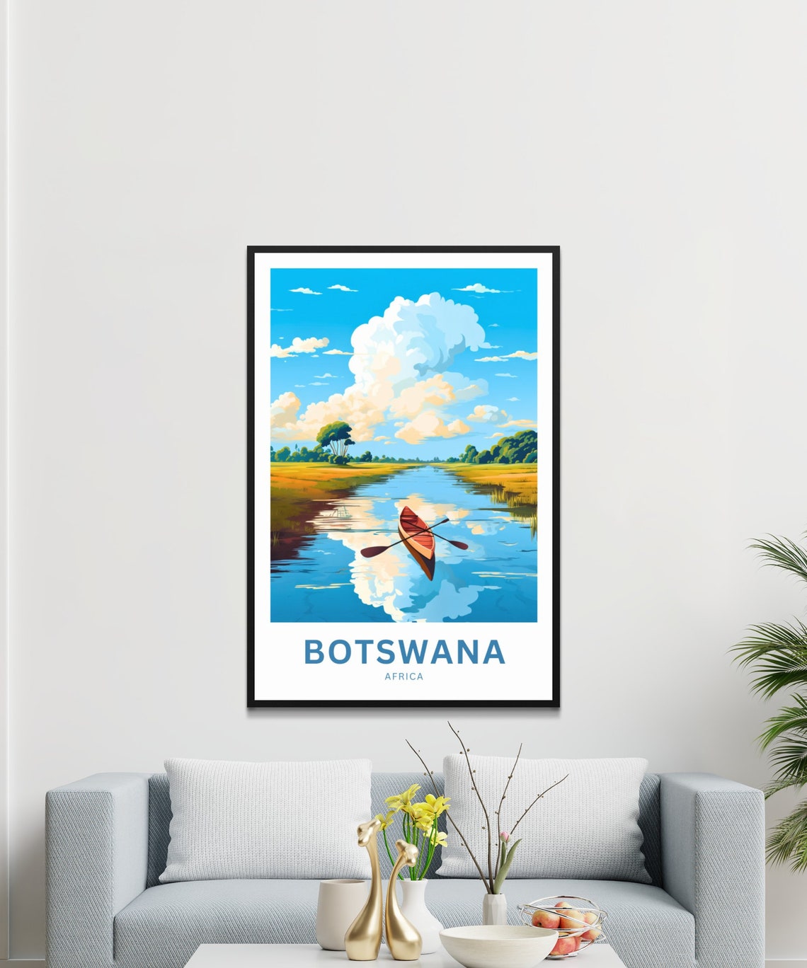 Personalized Botswana Travel Print Botswana Poster Africa Wall Art Framed Present Gift Africa Present - Image 3