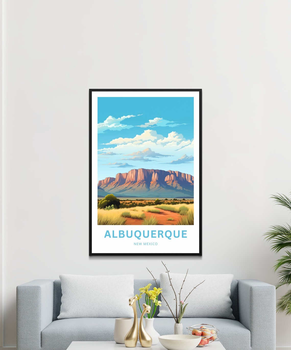 Personalized Albuquerque Travel Print Albuquerque Poster Albuquerque Wall Art Framed Present Gift New Mexico Present - Image 3
