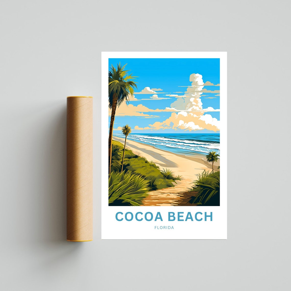 Personalized Cocoa Beach Florida Custom Gift Beach Travel Poster - Image 4