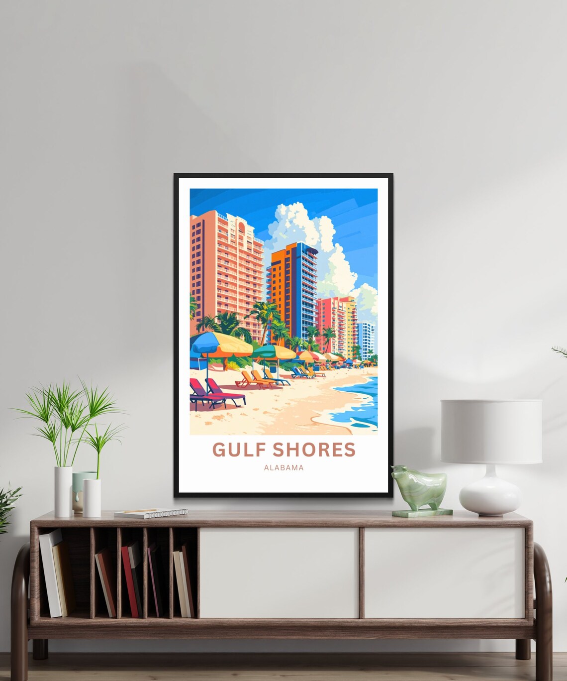 Gulf Shores Alabama Beachfront Condos Umbrellas Travel Poster - Image 4