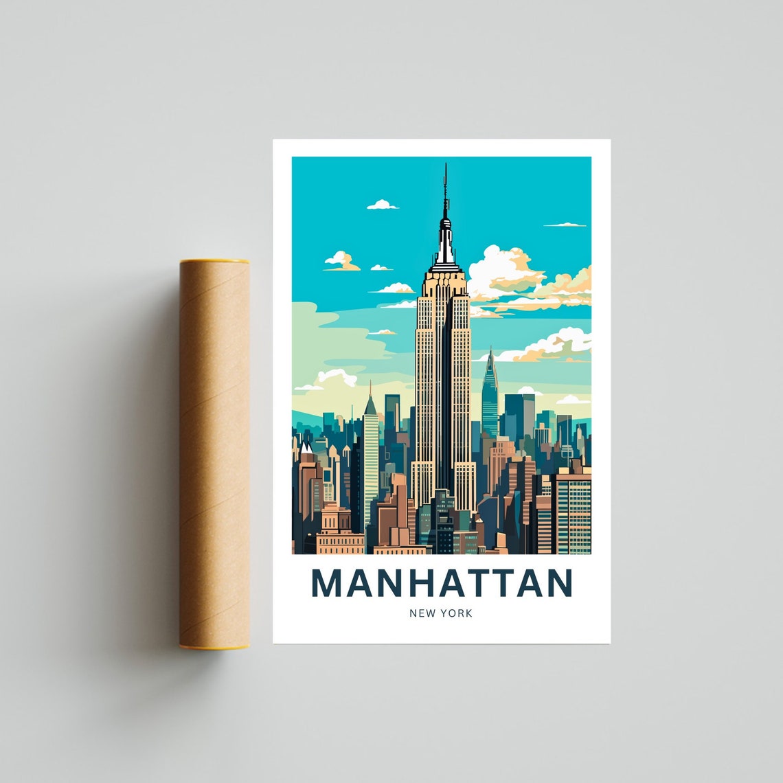 Personalized Manhattan New York Empire State Skyline Scene Poster - Image 4