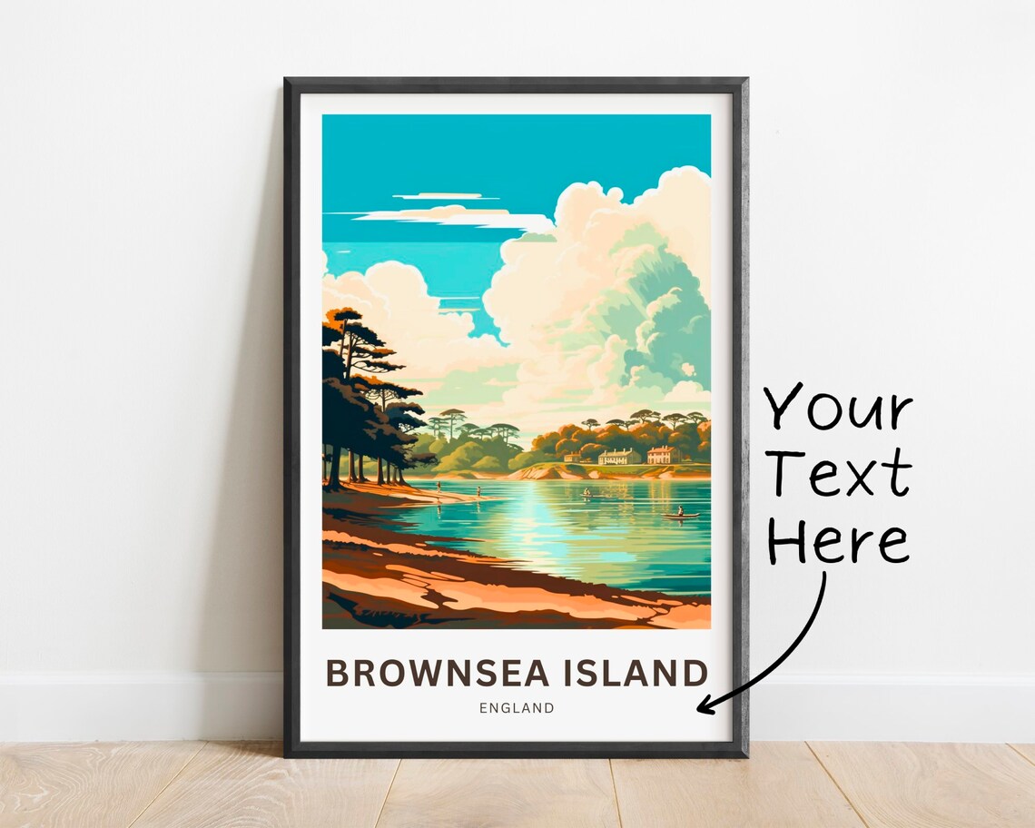 Personalized Brownsea Island England Sandy Beach Custom Travel Poster