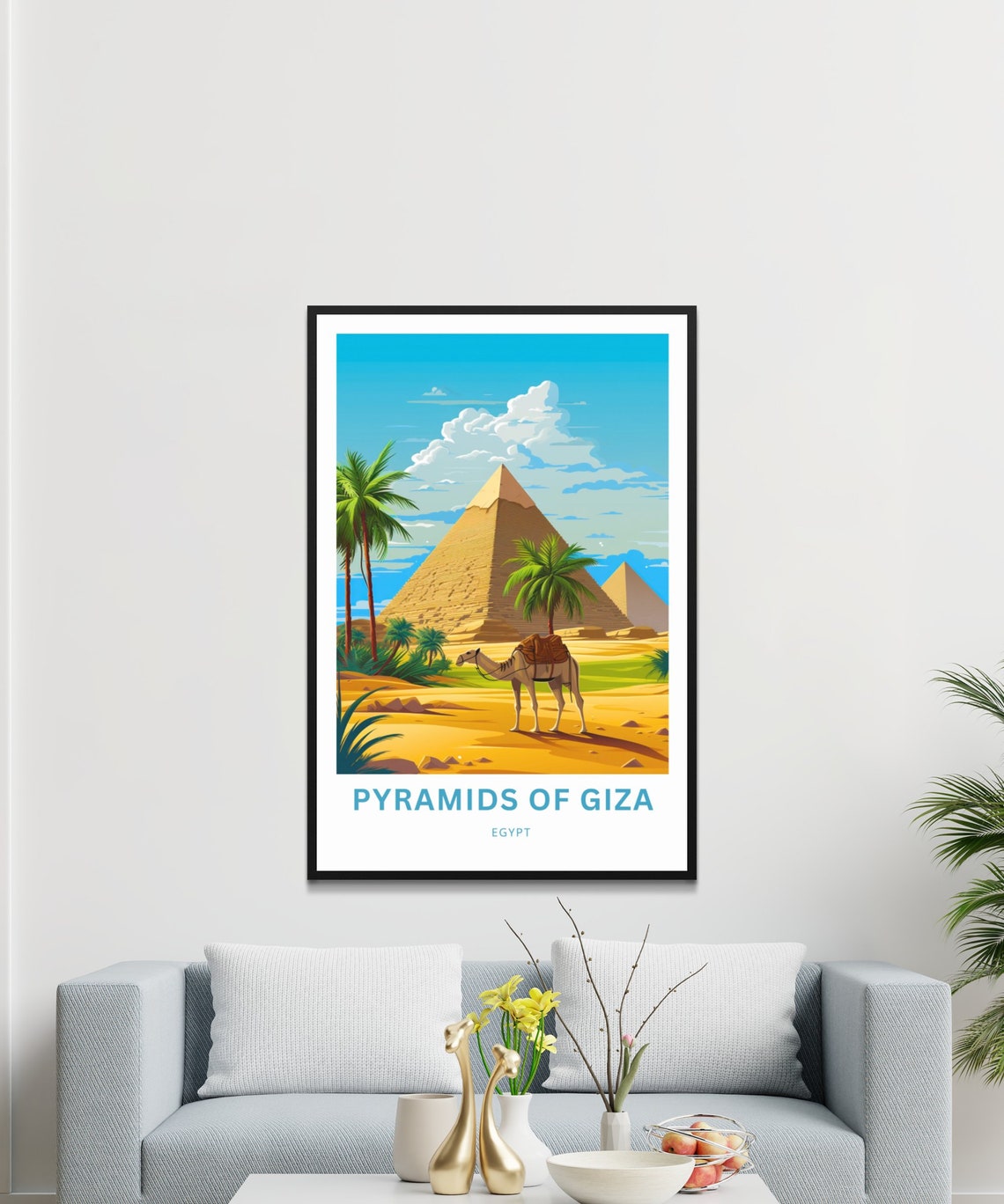 Personalized Pyramids of Giza Egypt Desert Pyramid Camel Poster - Image 3
