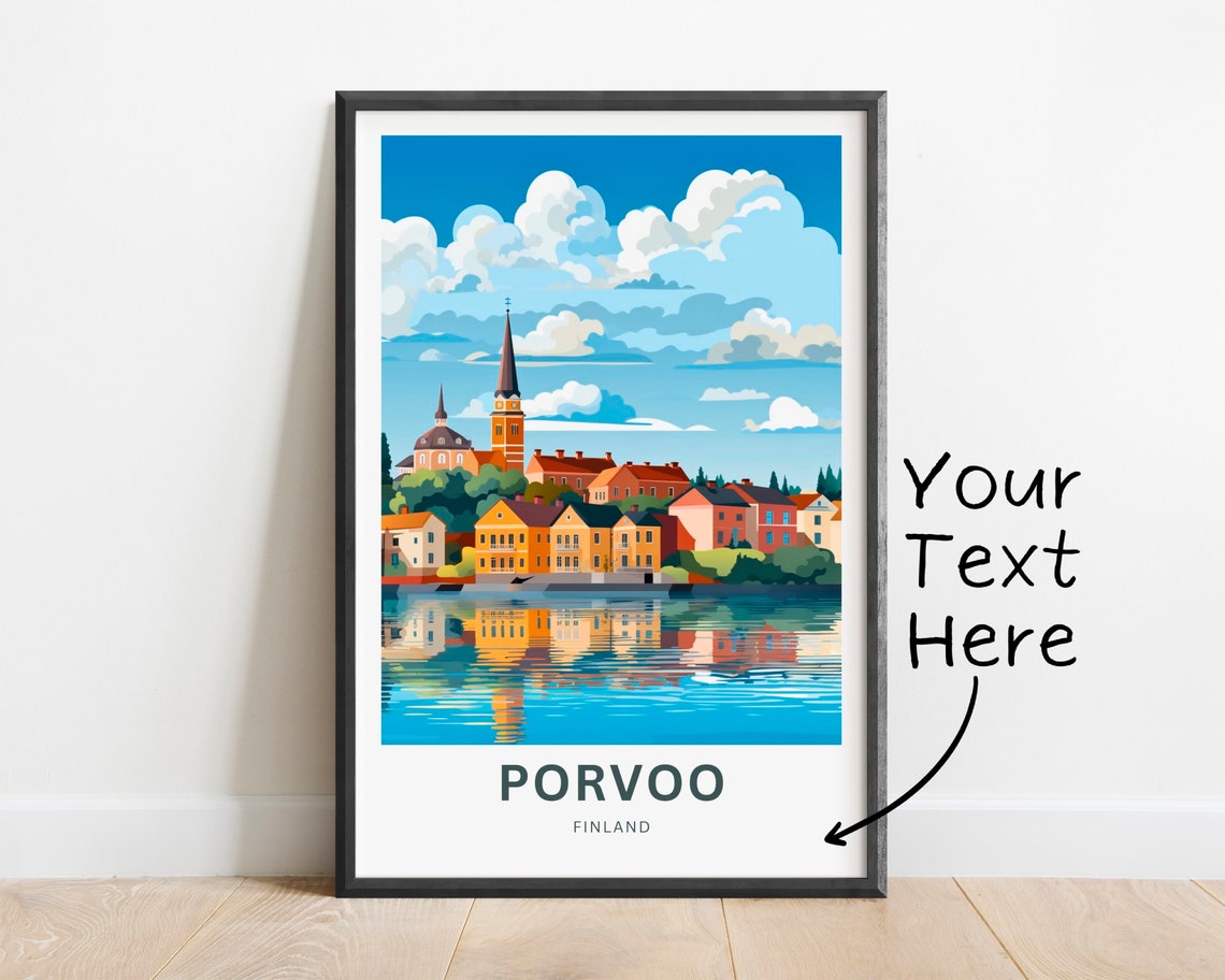 Porvoo Riverside Old Town Reflection Church Spires Finland Poster