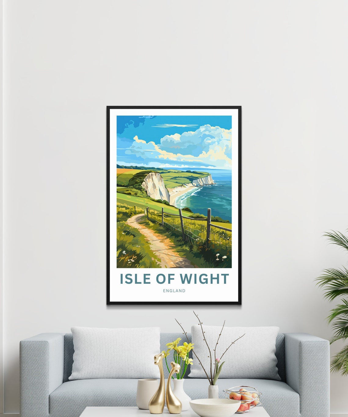 Personalized Isle of Wight England White Cliffs Custom Poster - Image 3